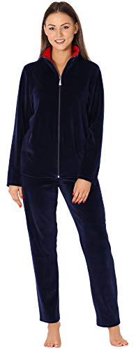 Merry Style Damen Velours Freizeitanzug Hausanzug MSMG001 (Marineblau/Rot(1734), XL) von Merry Style