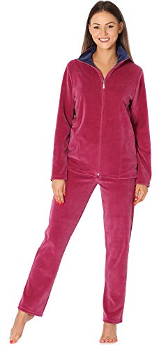 Merry Style Damen Velours Freizeitanzug Hausanzug MSMG001 (Rosa/Marineblau(1738), 6XL) von Merry Style