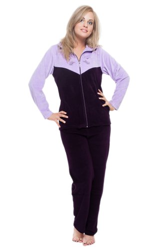 Merry Style Damen Velours Freizeitanzug Hausanzug MSMG001 (Violett(1722), XL) von Merry Style