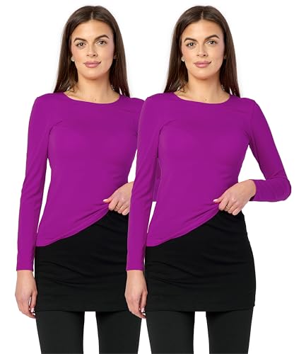 Merry Style Damen Verlängerungsgurt für Hemden T-Shirts Nierenwärmer Minirock MS10-202 2PACK (2Pack-Schwarz/Schwarz, L) von Merry Style