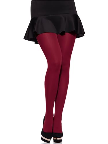 Merry Style Damen Mikrofaser blickdichte Strumpfhose plus size MS 162 60 DEN(Weinrot, XXL (50-56)) von Merry Style