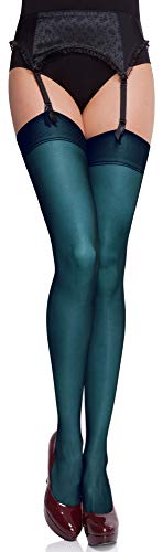 Merry Style Damen transparent Strapsstrümpfe MS 226 15 DEN (Dunkeltürkis, XL-XXL (46-50)) von Merry Style