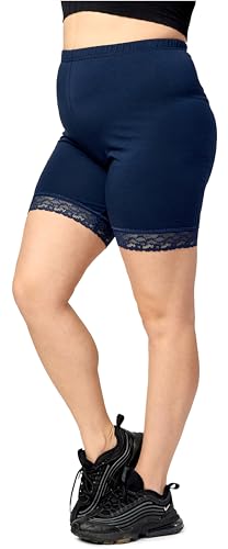 Merry Style Große Größen Damen Kurze Leggings mit Spitze MS10-459 (Marineblau, 5XL) von Merry Style