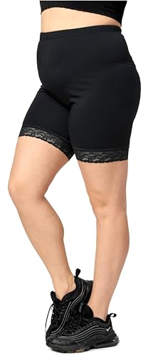 Merry Style Große Größen Damen Kurze Leggings mit Spitze MS10-459 (Schwarz, 7XL) von Merry Style