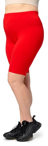 Merry Style Große Größen Damen Shorts Kurze Leggings Bequeme Radlerhose aus Viskose MS10-450 (Rot, 4XL) von Merry Style
