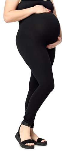 Merry Style Große Größen Lange Umstandsleggings aus Baumwolle Plus Size Leggings mit Weich Hoher Bund MS10-463 (Schwarz, 7XL) von Merry Style