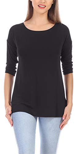 Merry Style Langes Oberteil Shirt mit Spitze MS10-318 (Schwarz, M) von Merry Style