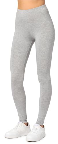 Merry Style Leggings Damen Baumwolle für das ganze Jahr Bequeme Leggings Blickdicht Damen Ideal für Yoga Sport Gym und Freizeit MS10-198 (Melange, S) von Merry Style