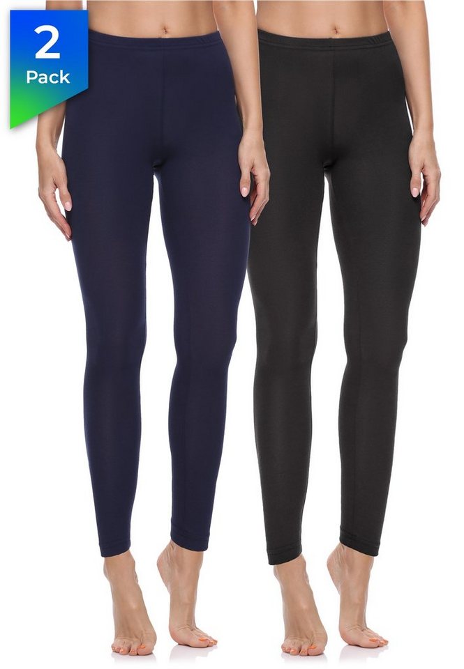 Merry Style Leggings Damen Hosen aus Baumwolle MS10-198 (2-tlg) elastischer Bund, eng von Merry Style