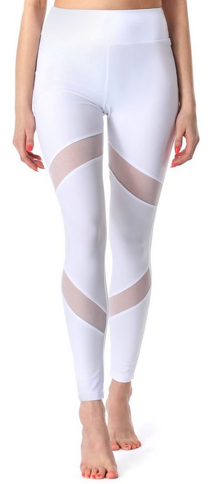 Merry Style Leggings Damen Tights Lange Sporthose MS10-233 (1-tlg) mit Netzstreifen, elastischer Bund von Merry Style