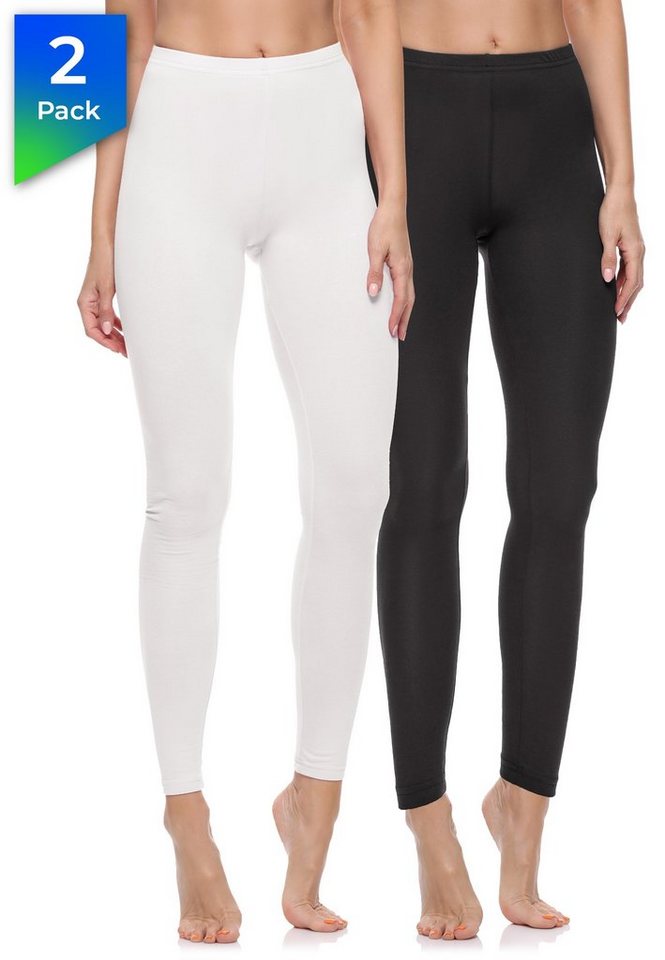 Merry Style Leggings Damen Hosen aus Baumwolle MS10-198 (2-tlg) elastischer Bund, eng von Merry Style