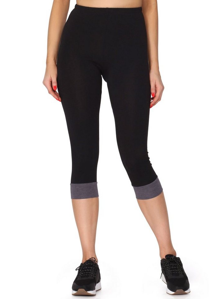 Merry Style Leggings Damen Leggings aus Baumwolle mit angenähtem Bündchen MS10-379 (1-tlg) elastischer Bund von Merry Style