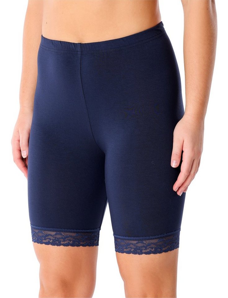 Merry Style Leggings Damen kurze High Waist Hose Radlerhose MS10-431 (1-tlg) mit Spitze von Merry Style