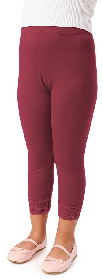 Merry Style Leggings Mädchen 3/4 Capri Leggings aus Baumwolle mit Spitze MS10-228 (1-tlg) elastischer Bund von Merry Style