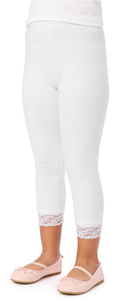 Merry Style Leggings Mädchen 3/4 Capri Leggings aus Baumwolle mit Spitze MS10-228 (1-tlg) elastischer Bund von Merry Style