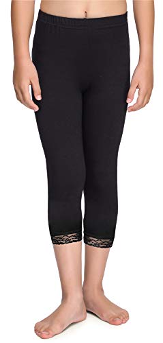 Merry Style Mädchen 3/4 Leggings MS10-293(Schwarz,110 cm) von Merry Style