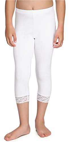 Merry Style Mädchen 3/4 Leggings MS10-293(Weiß,122 cm) von Merry Style