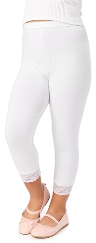 Merry Style Mädchen 3/4 Leggings MS10-293(Weiß,140 cm) von Merry Style