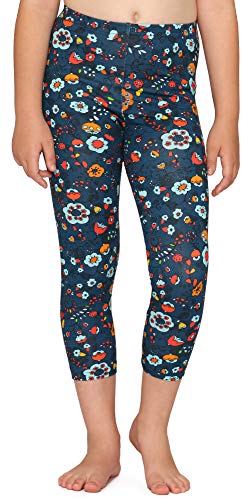 Merry Style Mädchen 3/4 Leggings MS10-405(Blau/Kleine Blumen,122) von Merry Style