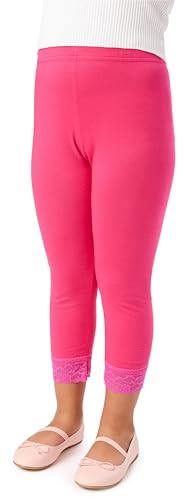 Merry Style Mädchen 3/4 Leggings aus Baumwolle mit Spitze MS10-228 (Amaranth, 158 cm) von Merry Style