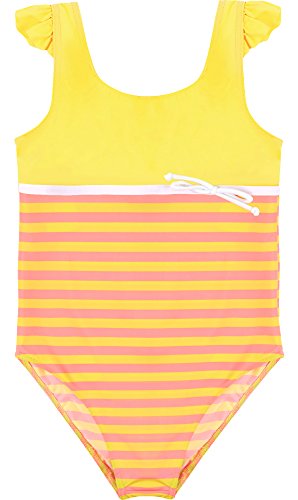 Merry Style Mädchen Badeanzug MSVRKind1 (Gelb/Lachs, 104) von Merry Style