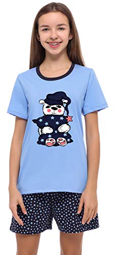 Merry Style Mädchen Jugend Schlafanzug MS10-241 (Blau/Sterne, 170) von Merry Style