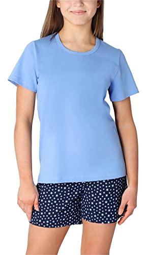 Merry Style Damen Schlafanzug Zweiteiler Pyjama lang bunt mit Muster MS10-268 (Blau/Marine/Sterne, 158) von Merry Style