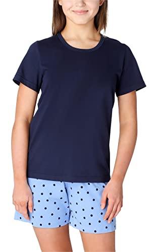 Merry Style Damen Schlafanzug Zweiteiler Pyjama lang bunt mit Muster MS10-268 (Marine/Blau/Punkte, 158) von Merry Style