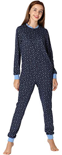 Merry Style Mädchen Jugend Schlafanzug Strampelanzug Schlafoverall(Blau/Sterne, 170) von Merry Style