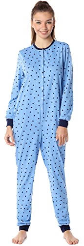 Merry Style Mädchen Jugend Schlafanzug Strampelanzug Schlafoverall MS10-335 (Blaue/Punkte, 164) von Merry Style