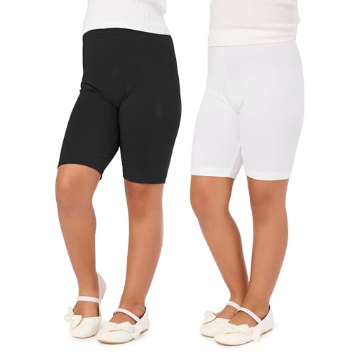 Merry Style Mädchen Kurze Leggings aus Viskose 2 Pack MS10-132 (Schwarz/Weiß (2Pack), 128 cm) von Merry Style