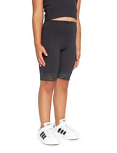 Merry Style Mädchen Kurze Leggings mit Spitze Mädchen Leggings aus Viskose MS10-434 (Graphite, 128) von Merry Style