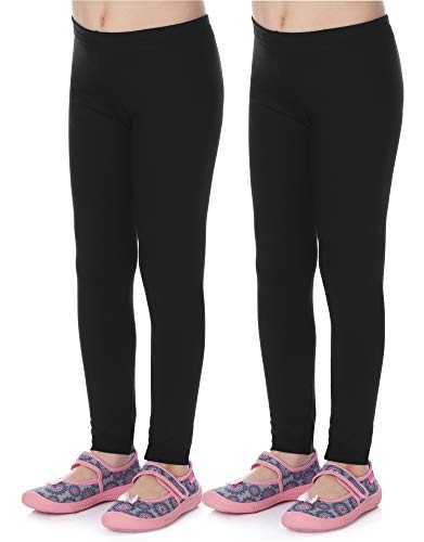 Merry Style Mädchen Lange Leggings aus Viskose 2 Pack MS10-130 (Schwarz/Schwarz (2Pack), 116 cm) von Merry Style