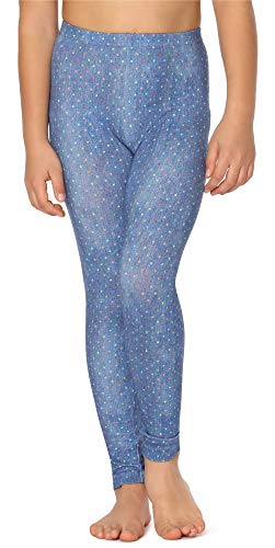 Merry Style Mädchen Lange Leggings aus Baumwolle MS10-337(Blau/Punkte,122) von Merry Style