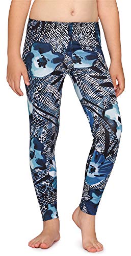 Merry Style Mädchen Lange Leggings aus Baumwolle MS10-337 (Marineblau/Blumen, 134 cm) von Merry Style