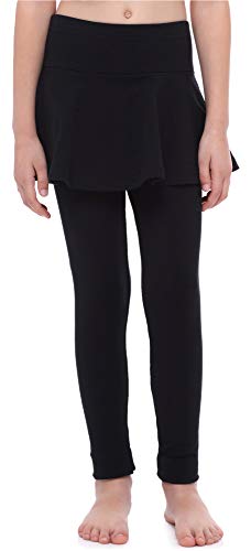 Merry Style Mädchen Lange Leggings aus Baumwolle mit Rock MS10-254 (Schwarz, 128 cm) von Merry Style