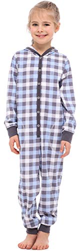 Merry Style Mädchen Schlafstrampler Strampelanzug mit Kapuze MS10-223 (Graphite Kariert, 110-116) von Merry Style