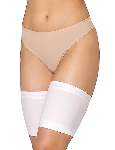 Merry Style Oberschenkelbänder Selbsttragende, elastische Oberschenkelbänder Anti-Reibung mit Silikonbändern Oberschenkelband MS10-438 (Weiß, L) von Merry Style