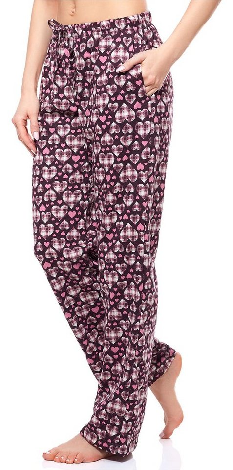 Merry Style Pyjamashorts Damen Schlafanzughose Lang MPP-001 (1-tlg) mit Taschen, elastischer Bund von Merry Style