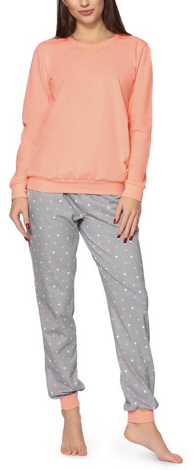 Merry Style Schlafanzug Damen Schlafanzug Zweiteiler Pyjama lang bunt mit Muster MS10-268 von Merry Style