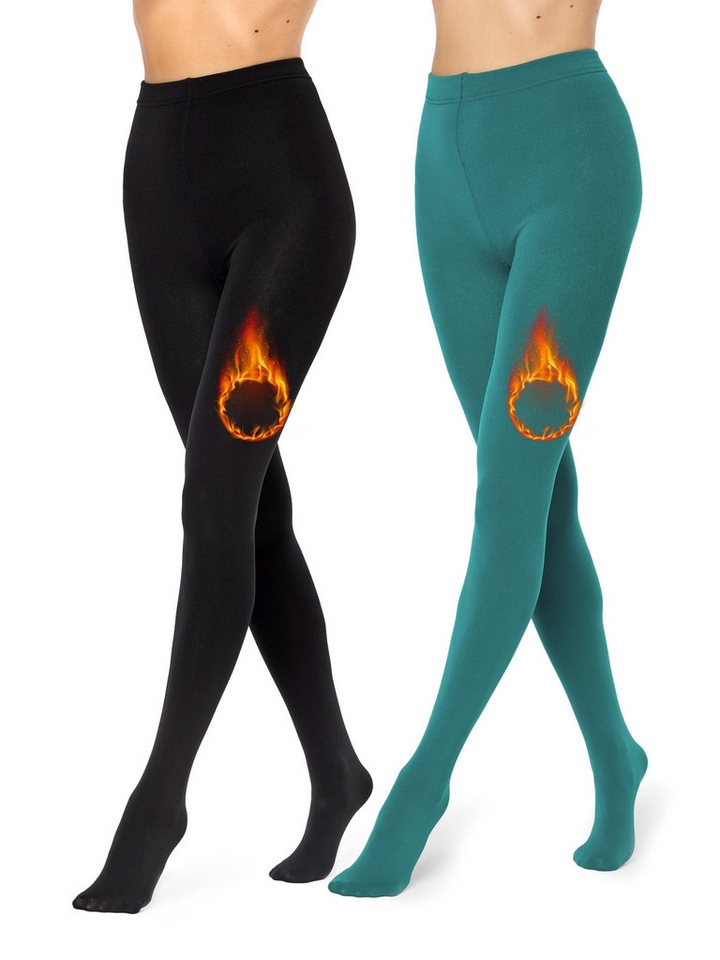 Merry Style Strumpfhose 2er Pack Strumpfhosen Damen Winter Wärme Tights Gefütterte MS-ATX-442 (1 St) von Merry Style