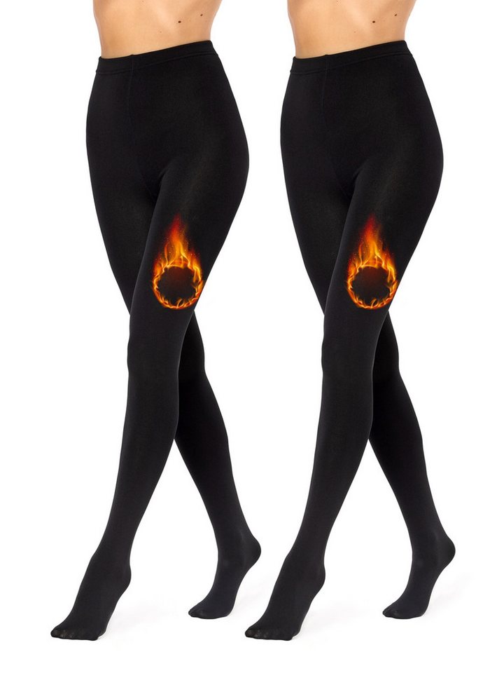 Merry Style Strumpfhose 2er Pack Strumpfhosen Damen Winter Wärme Tights Gefütterte MS-ATX-442 (2 St) von Merry Style