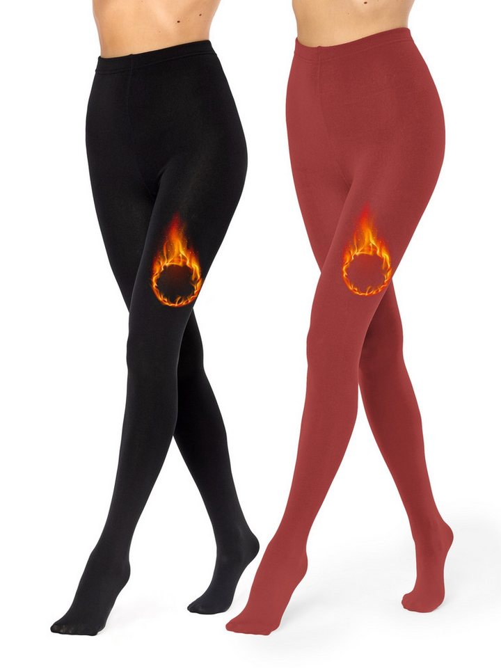 Merry Style Strumpfhose 2er Pack Strumpfhosen Damen Winter Wärme Tights Gefütterte MS-ATX-442 (2 St) von Merry Style