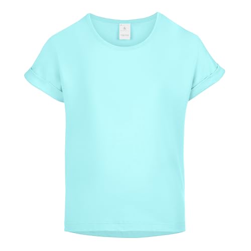Merry Style T-Shirt für Mädchen aus weicher Baumwolle – Bequeme Mädchenkleidung MS-468 (HellTürkis, 146-152 (11-12 Jahre)) von Merry Style