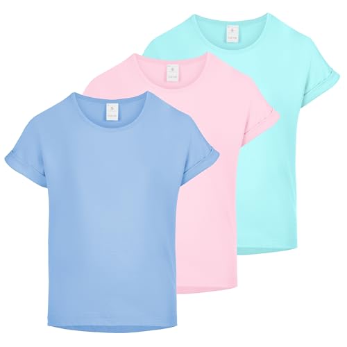 Merry Style T-Shirt für Mädchen aus weicher Baumwolle – Bequeme Mädchenkleidung MS-468 (Mehrfarbig, 122-128 (7-8 Jahre)) von Merry Style