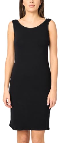 Merry Style Unterkleid Damen Petticoat Knielänge Elastisch Formende aus Viskose MS10-446 (Schwarz, XXL) von Merry Style