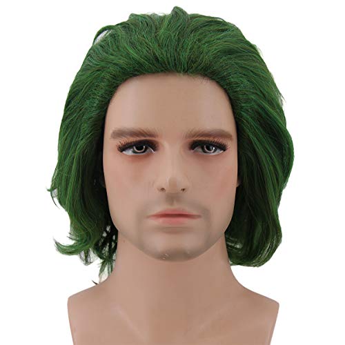 Mersi Green Wigs for Costume Cosplay Men Boys Short Wavy Cosplay Wig for Halloween Party S068 Mersi Green Wigs for Costume Cosplay Men Boys Short Wavy Cosplay Wig for Halloween Party S068 von Mersi