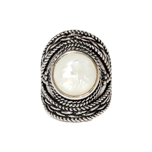 Mes-bijoux.fr Ring Tlaloc Perlmutt Silber 925, Sterling-Silber 925/1000 von Mes-bijoux.fr
