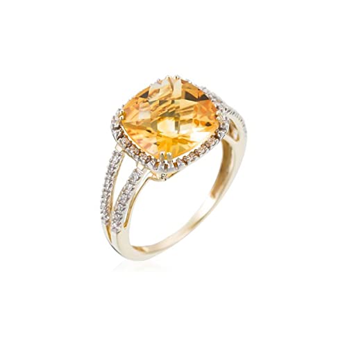 Mes-bijoux.fr Ring Citrin Gelbgold Diamanten, Gelbgold, Citrin von Mes-bijoux.fr