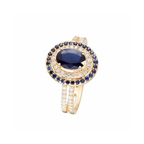 Ring "Firenze Saphir", Gelbgold und Diamanten, Gelbgold, Saphir von Mes-bijoux.fr